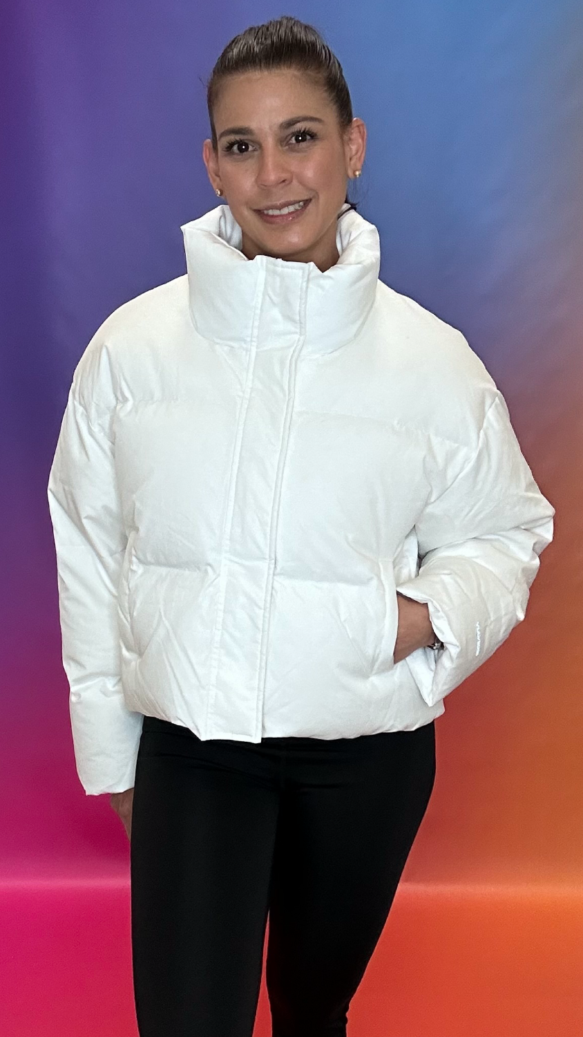 Trailblazer Jacket cropped puffer front view — stylish winter outerwear by YULY360
