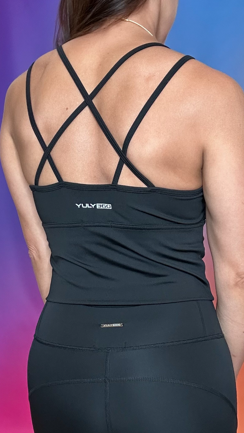 Go Getter Bra in black — stylish and supportive sports bra