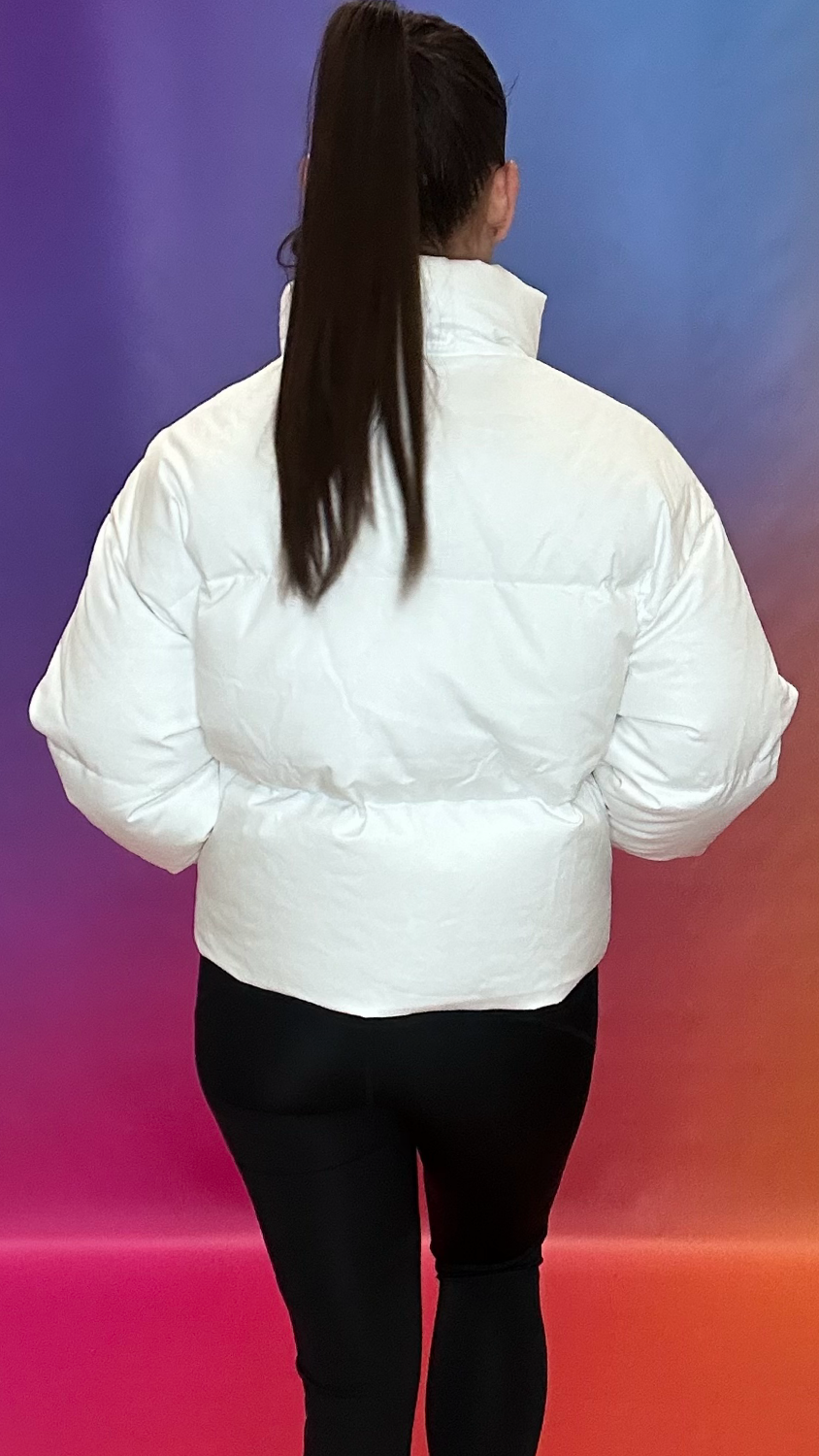 Trailblazer Jacket back view with high collar — lightweight duck feather insulation jacket