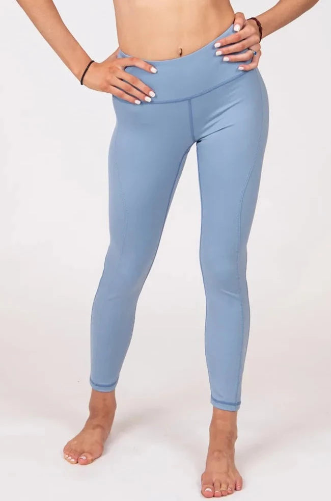 On Fire Leggings - Steel Blue - FINAL SALE